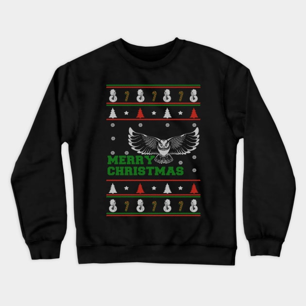 Owl Ugly Christmas Sweater Crewneck Sweatshirt by uglygiftideas